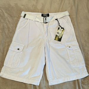 White cargo shorts